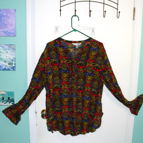 Old Navy Floral Button Down Tunic Shirt - Picture 1 of 7